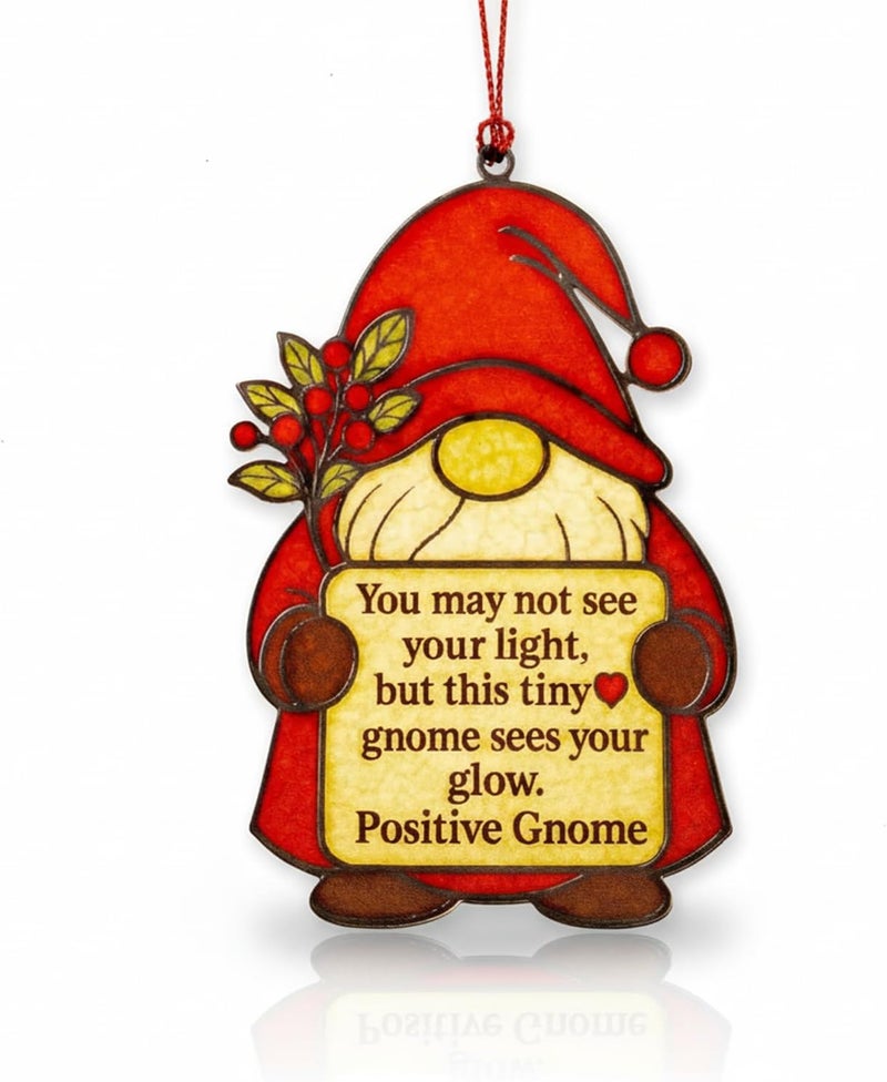 NELXI Christmas Ornaments 2025, Gnome Ornament, Christmas Gnome Gifts – Positive Holiday Decoration with Inspirational Quote, Cute Keepsake for Friends and Family, Festive Tiny Character Gift Idea - Image 1